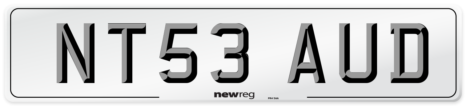 NT53 AUD Number Plate from New Reg
